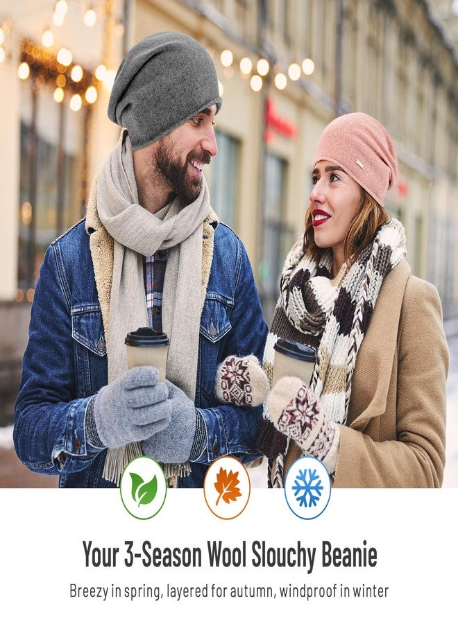 HAMUNI Wool Slouchy Beanie for Women,Soft Warm Beanies Hats- Lightweight & Breathable Skull Beanies Cap for Spring,Fall, Winter - Image 5